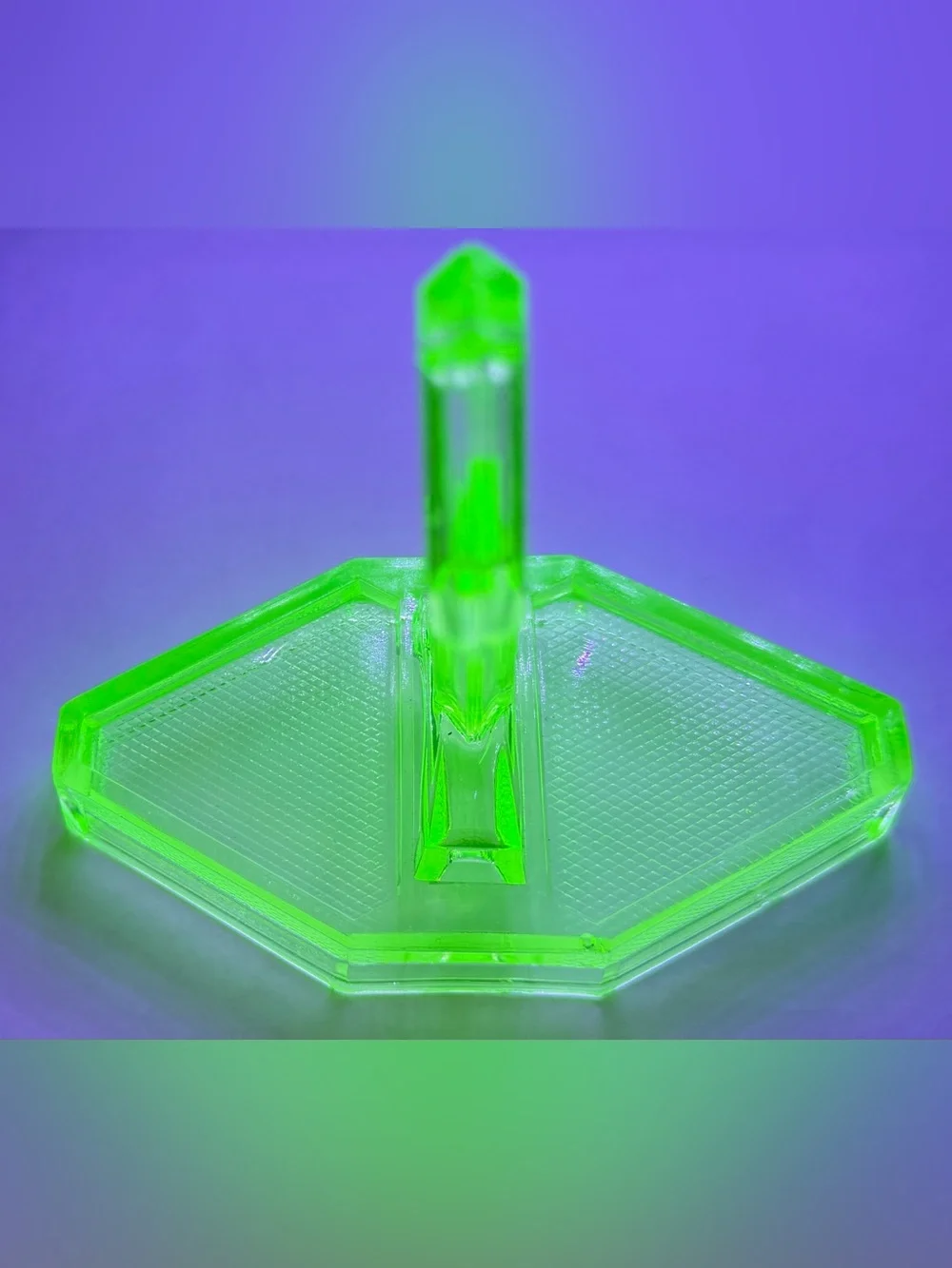Art Deco Uranium Glass Vaseline Green Salt & Pepper Shakers W/ Caddy Antique - Picture 8 of 15